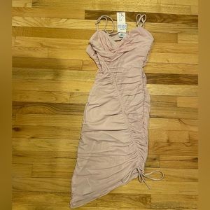 NEW Blush Pink Oh Polly Midi Cowl Neck Dress